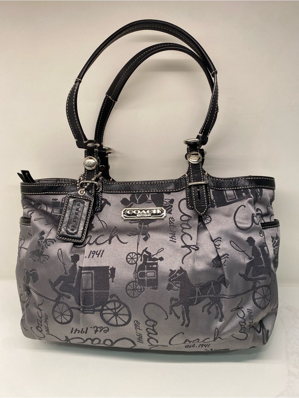 EUC Coach Vintage Y2K Horse & Carriage Penelope Sateen Tote Bag F15553